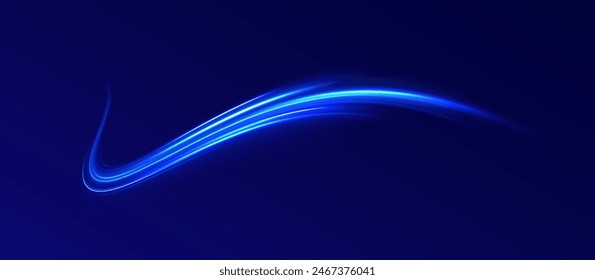 Neon blurred circles in motion. PNG vector light pink and purple lines swirling in a spiral. Vector vortex wake effect. Electric swirl lines, neon light effect. Abstract magic energy waves.	