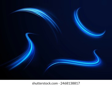 Neon blurred circles in motion. PNG vector light pink and purple lines swirling in a spiral. Vector vortex wake effect. Electric swirl lines, neon light effect. Abstract magic energy waves.	