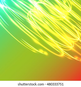 Neon blurry circles on a colorful background, vector illustration.