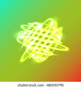 Neon blurry circles on a colorful background, vector illustration.