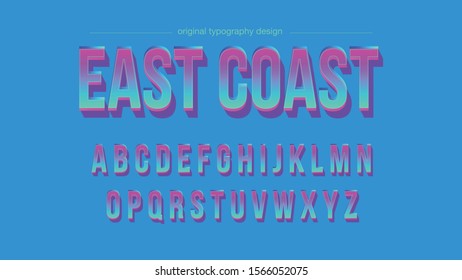 Neon Bold Colorful 3D shadow Typography Artistic Font Design