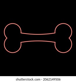 Neon bone red color vector illustration flat style light image