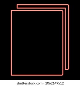 Neon book red color vector illustration flat style light image