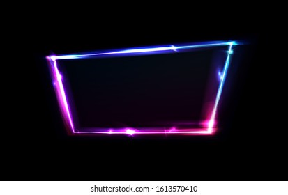 Neon Border Frame Lights Sign Vector Stock Vector (Royalty Free ...