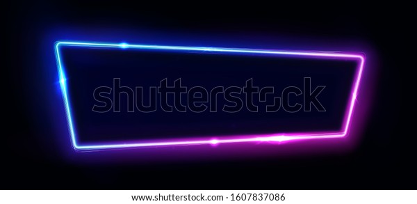 Neon Border Frame Lights Sign Vector Stock Vector (Royalty Free) 1607837086