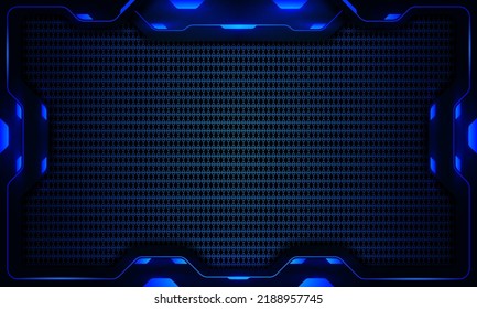 Borde neón tecnología futurista telón de fondo, luces azules abstractas fondo oscuro creativo