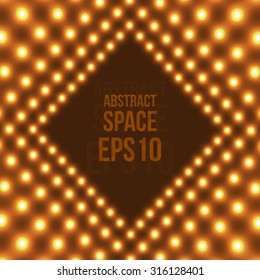 Neon Border with Light Effects. Vector illustration for your design
