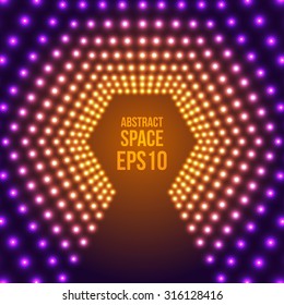 Neon Border with Light Effects. Vector illustration for your design
