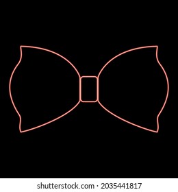 Neon bow butterfly red color vector illustration flat style image