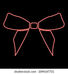Neon bow red color vector illustration image flat style light