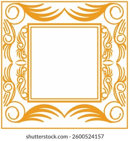 Neon box photo template orange color curved leaves