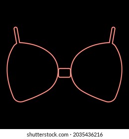 Neon bra red color vector illustration flat style image