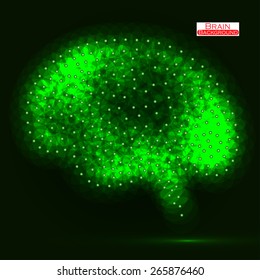 Neon brain. Vector illustration. Eps 10