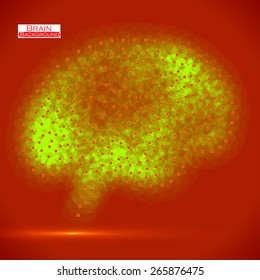 Neon brain. Vector illustration. Eps 10