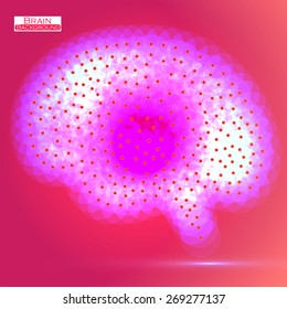 Neon brain. Vector illustration. Eps 10