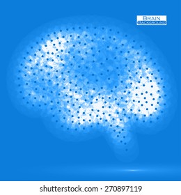 Neon brain. Vector illustration. Eps 10