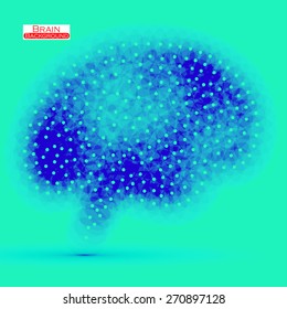 Neon brain. Vector illustration. Eps 10