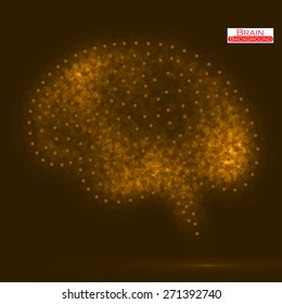 Neon brain. Vector illustration. Eps 10