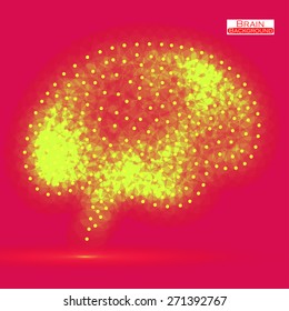 Neon brain. Vector illustration. Eps 10