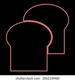 Neon bread red color vector illustration flat style light image