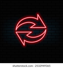 Neon bright red and blue arrows on a light background..red color.e