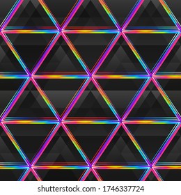 Neon brillante triángulo sin fisuras.