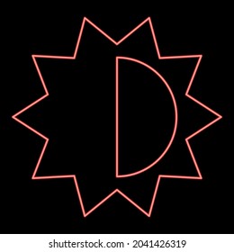Neon brightness and contrast setting red color vector illustration flat style image