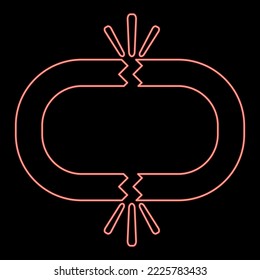 Luz de estilo plano de la imagen de la ilustración del vector de color rojo de enlace roto