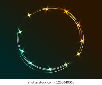 Neon brown blue frame