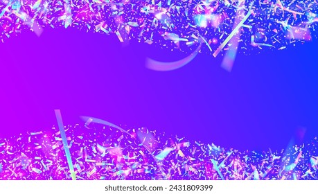 Neon Burst. 3d Birthday Backdrop. Party Glitter. Modern Ribbon. Purple Glare Sparkle. Laser Texture. Transparent Background. Falling Poster. Pink Neon Burst