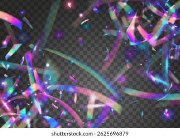 Neon Burst. Digital Flag. Retro Christmas Illustration. Light Pattern. Purple Glare Ribbon. Disco Glitter. Carnival Effect. Falling Design. Blue Neon Burst