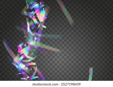 Neon Burst. Light Iridescent Explosion. Unicorn Design. Carnaval Ribbon. Falling Flag. Festive Glitter. Blue Retro Confetti. Art Template. Purple Neon Burst