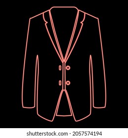 Neon business suit red color vector illustration flat style light image