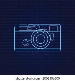 Neon Camera with Blue Brick with Sparking Color