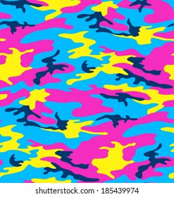 Neon Camouflage Seamless Pattern