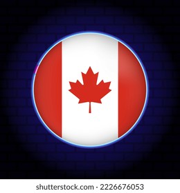 Neon Canada flag. Vector illustration.