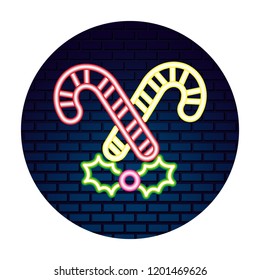 neon candy cane berries sticker merry christmas