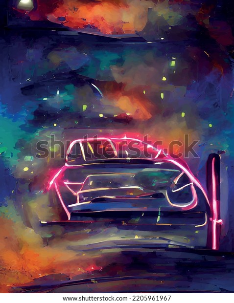 Neon Car, special\
illustration art design