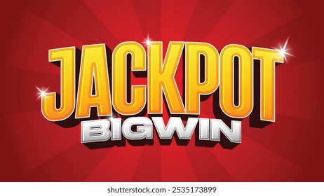 Neon Casino Slot Machine Efeito de Texto com Vibes Jackpot