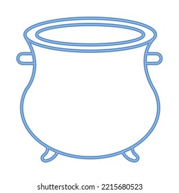 neon cauldron icon on white background