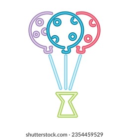 vectores de globos de helio de celebración de neón aislados