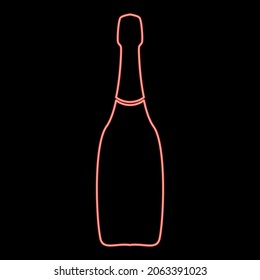Neon champagne red color vector illustration flat style light image
