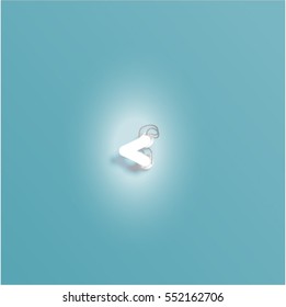 Neon character shining, vector illustration