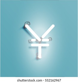 Neon character shining, vector illustration