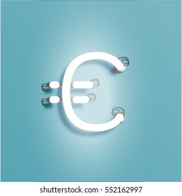 Neon character shining, vector illustration