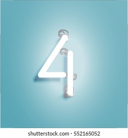 Neon character shining, vector illustration