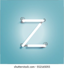 Neon character shining, vector illustration