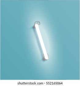 Neon character shining, vector illustration