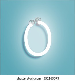 Neon character shining, vector illustration