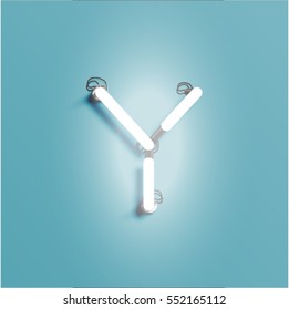 Neon character shining, vector illustration